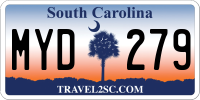 SC license plate MYD279