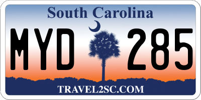 SC license plate MYD285