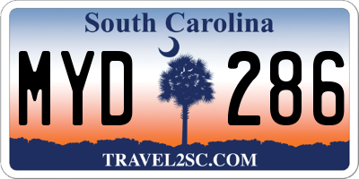 SC license plate MYD286