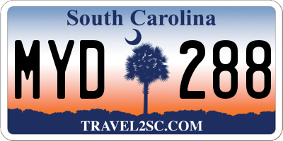 SC license plate MYD288