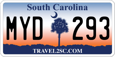 SC license plate MYD293