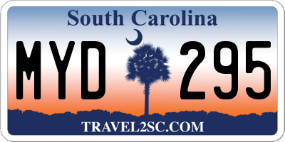 SC license plate MYD295