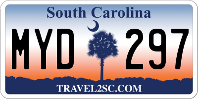 SC license plate MYD297
