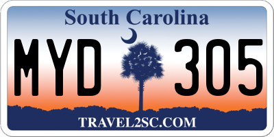SC license plate MYD305