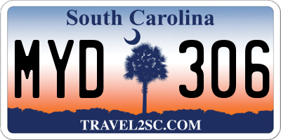 SC license plate MYD306