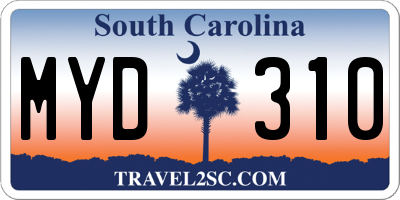 SC license plate MYD310