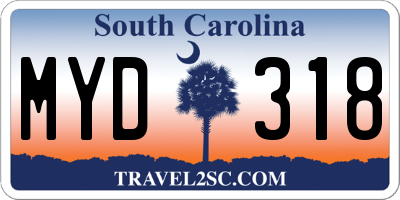 SC license plate MYD318