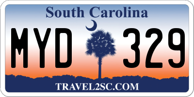 SC license plate MYD329