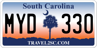 SC license plate MYD330