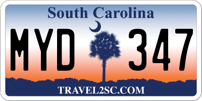 SC license plate MYD347
