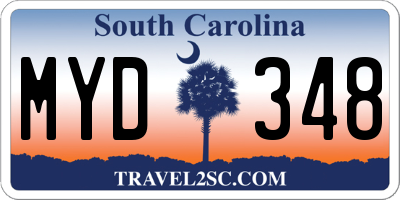 SC license plate MYD348