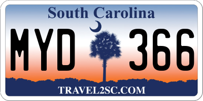SC license plate MYD366