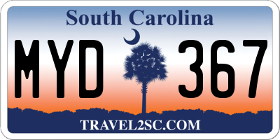 SC license plate MYD367