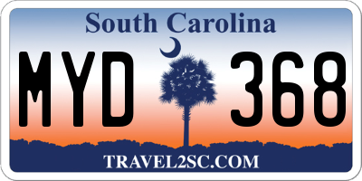 SC license plate MYD368