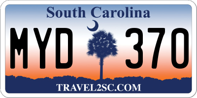 SC license plate MYD370