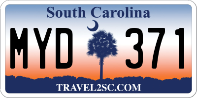 SC license plate MYD371