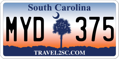 SC license plate MYD375