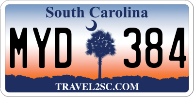 SC license plate MYD384