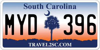 SC license plate MYD396