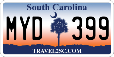 SC license plate MYD399