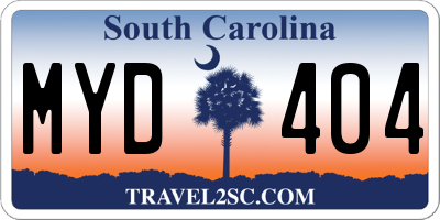 SC license plate MYD404