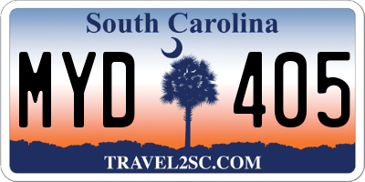 SC license plate MYD405