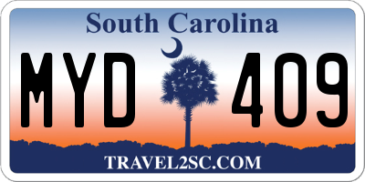 SC license plate MYD409