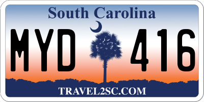 SC license plate MYD416