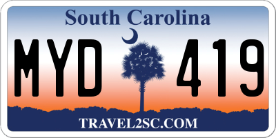 SC license plate MYD419