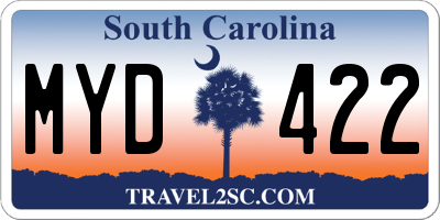 SC license plate MYD422