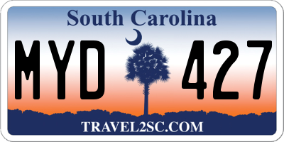 SC license plate MYD427