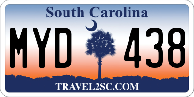 SC license plate MYD438