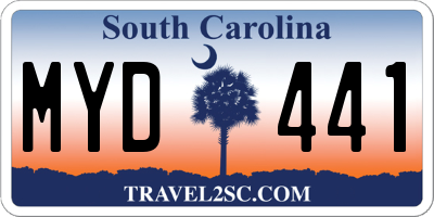 SC license plate MYD441