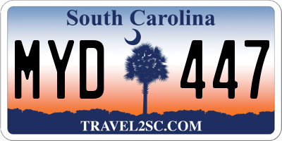 SC license plate MYD447