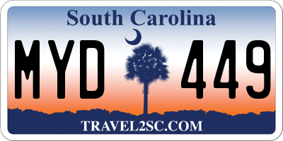 SC license plate MYD449