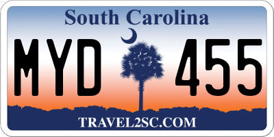 SC license plate MYD455