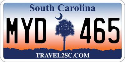 SC license plate MYD465