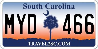 SC license plate MYD466