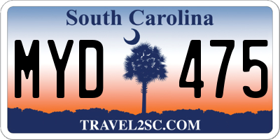SC license plate MYD475
