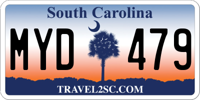 SC license plate MYD479