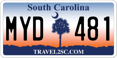 SC license plate MYD481
