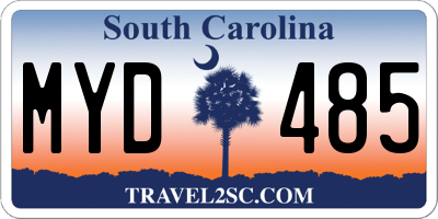 SC license plate MYD485