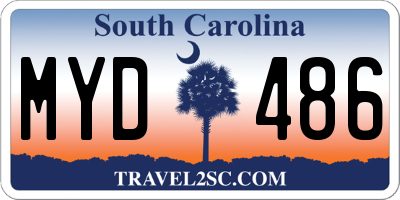 SC license plate MYD486