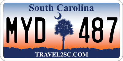 SC license plate MYD487