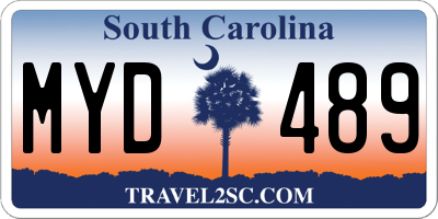 SC license plate MYD489