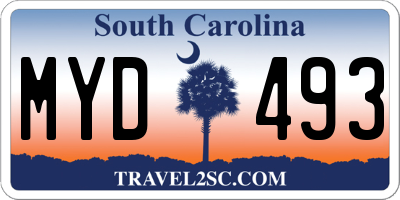 SC license plate MYD493