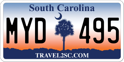 SC license plate MYD495