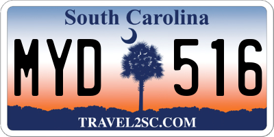 SC license plate MYD516