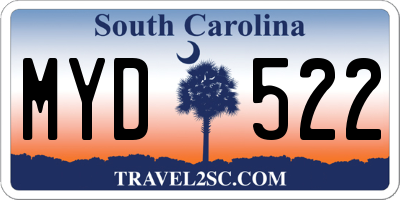 SC license plate MYD522