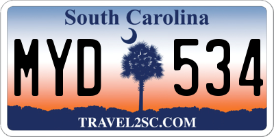 SC license plate MYD534